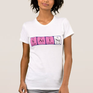 Camiseta de nombre de tabla periódica satinada