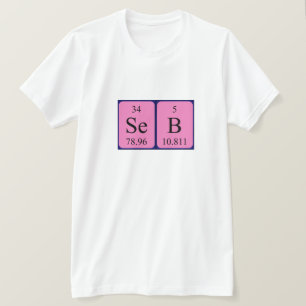 Camiseta de nombre de tabla periódica Seb
