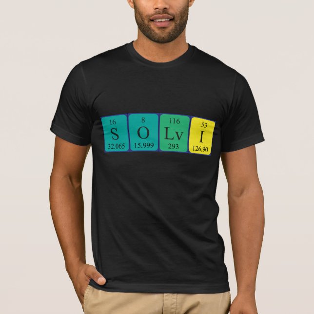 Camiseta de nombre de tabla periódica Sölvi (Anverso)
