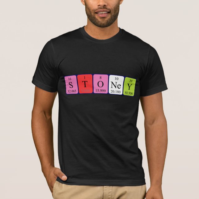 Camiseta de nombre de tabla periódica Stoney (Anverso)