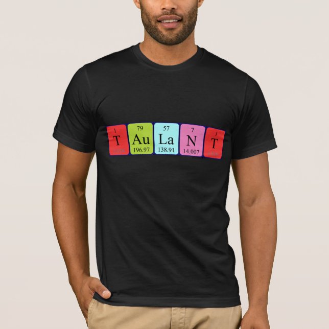 Camiseta de nombre de tabla periódica Taulant (Anverso)