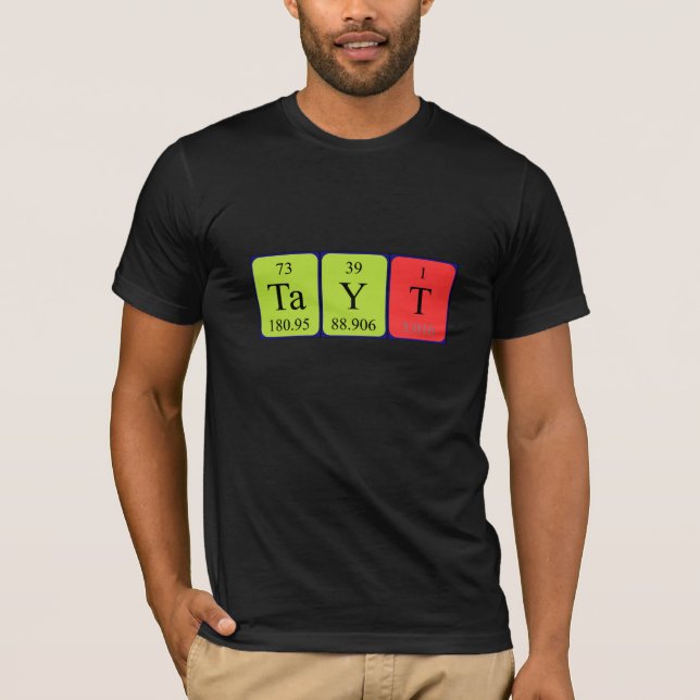Camiseta de nombre de tabla periódica Tayt (Anverso)