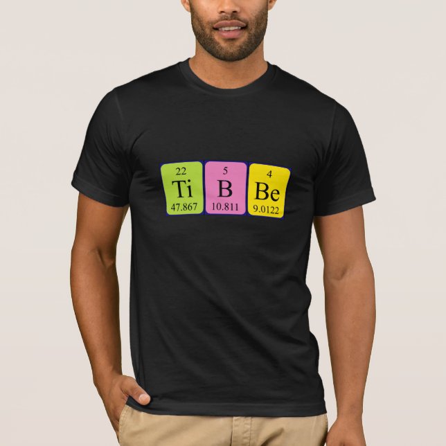 Camiseta de nombre de tabla periódica Tibbe (Anverso)