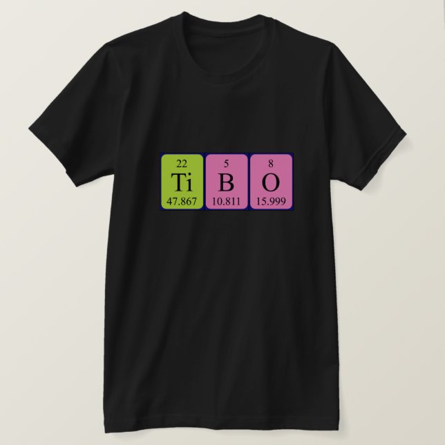Camiseta de nombre de tabla periódica Tibo (Anverso del diseño)