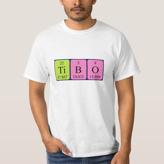 Camiseta de nombre de tabla periódica Tibo (Anverso)