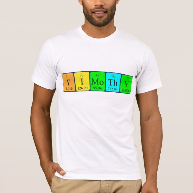 Camiseta de nombre de tabla periódica Timothy (Anverso)
