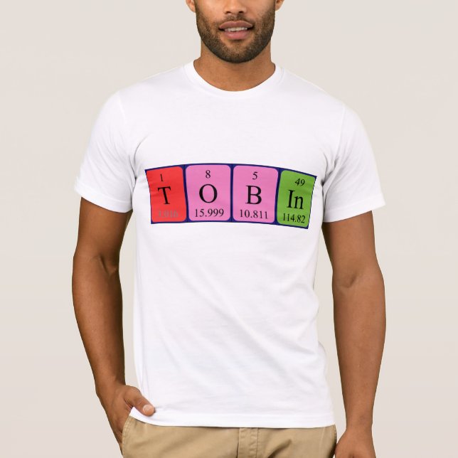 Camiseta de nombre de tabla periódica Tobin (Anverso)