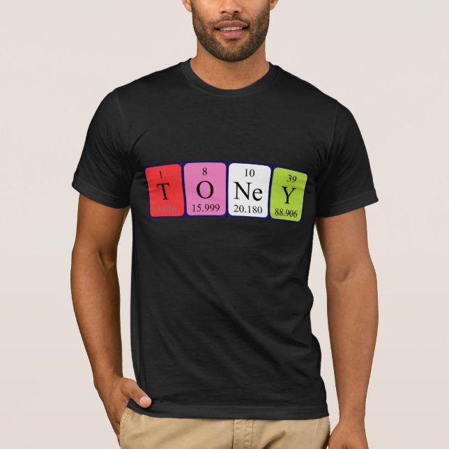 Camiseta de nombre de tabla periódica Toney (Anverso)