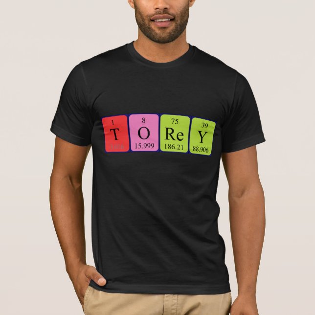 Camiseta de nombre de tabla periódica Torey (Anverso)