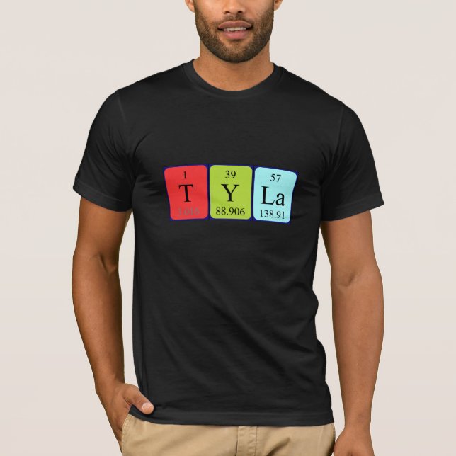Camiseta de nombre de tabla periódica Tyla (Anverso)