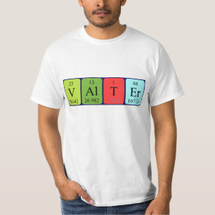 Camiseta de nombre de tabla periódica Valter