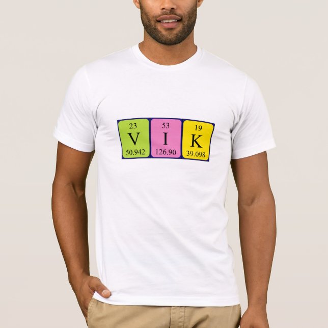 Camiseta de nombre de tabla periódica Vik (Anverso)