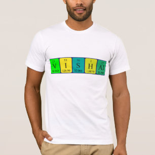Camiseta de nombre de tabla periódica Vishal