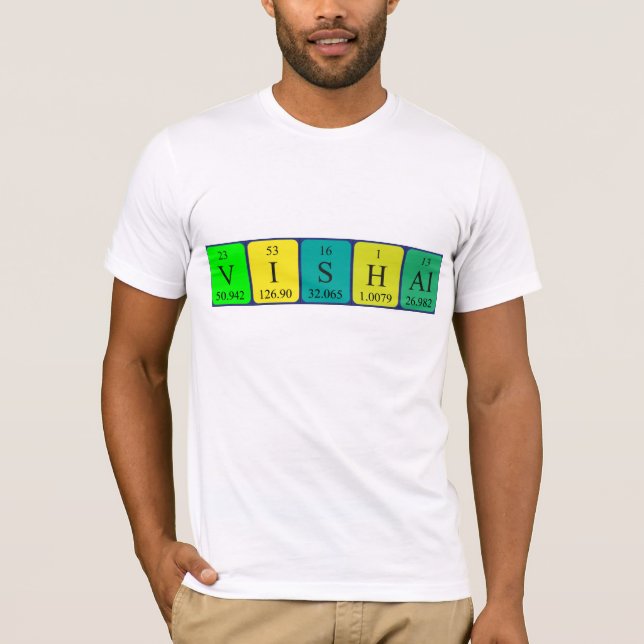 Camiseta de nombre de tabla periódica Vishal (Anverso)