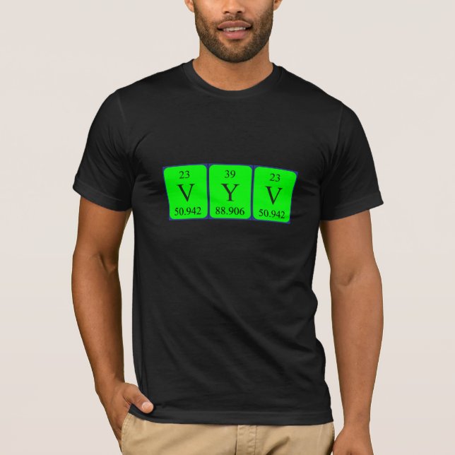 Camiseta de nombre de tabla periódica Vyv (Anverso)