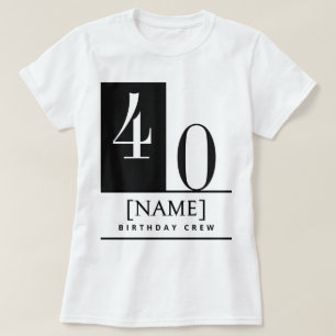 Camiseta de nombre y edad personalizada, Crew de c