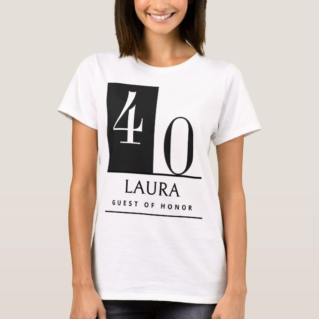 Camiseta de nombre y edad personalizada, cumpleaño (Anverso)