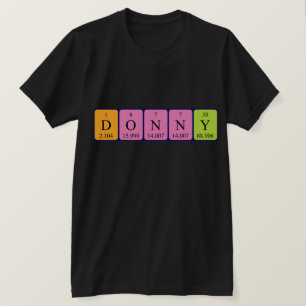Camiseta de nombres de tabla periódica de Donny