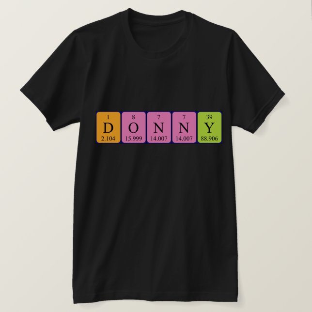 Camiseta de nombres de tabla periódica de Donny (Anverso del diseño)