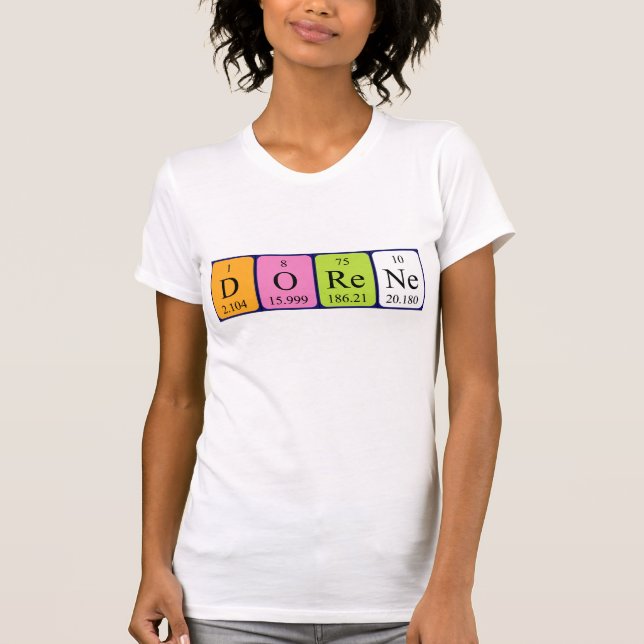 Camiseta de nombres de tabla periódica de Dorene (Anverso)