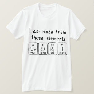 Camiseta de nombres de tabla periódica de Georgi