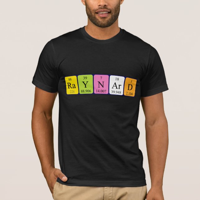 Camiseta de nombres de tabla periódica de Raynard (Anverso)