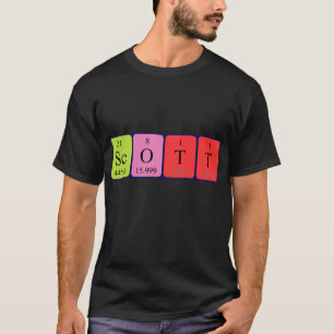 Camiseta de nombres de tabla periódica de Scott