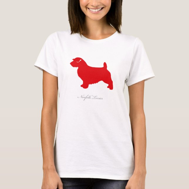 Camiseta de Norfolk Terrier (silueta roja) (Anverso)