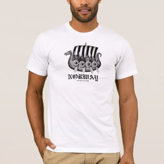 Camiseta de Noruega con vikingos en arte drekar de