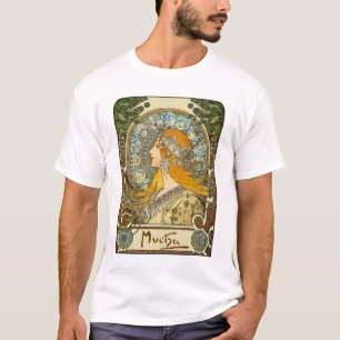 Camiseta de Nouveau del arte de Mucha - zodiaco -