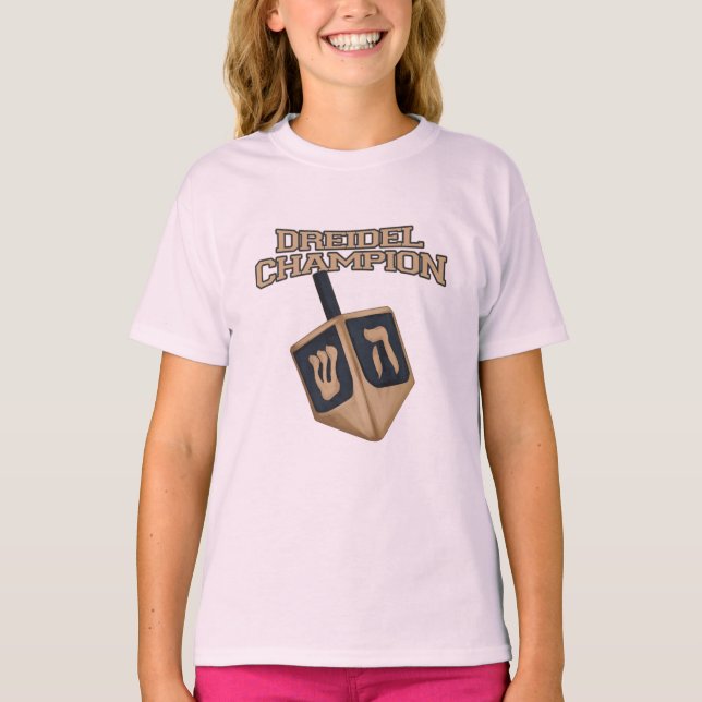 Camiseta de Novedad de Campeón de Hanukkah Dreidel (Anverso)