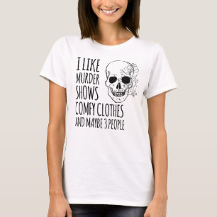 camiseta de novedad de mujeres, asesinato muestra