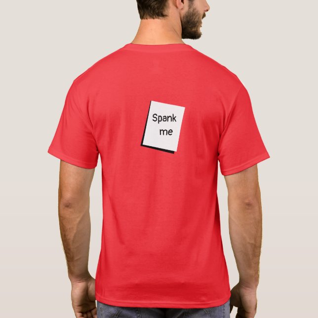 Camiseta de Novedad gráfica SPANK ME divertida par (Reverso)