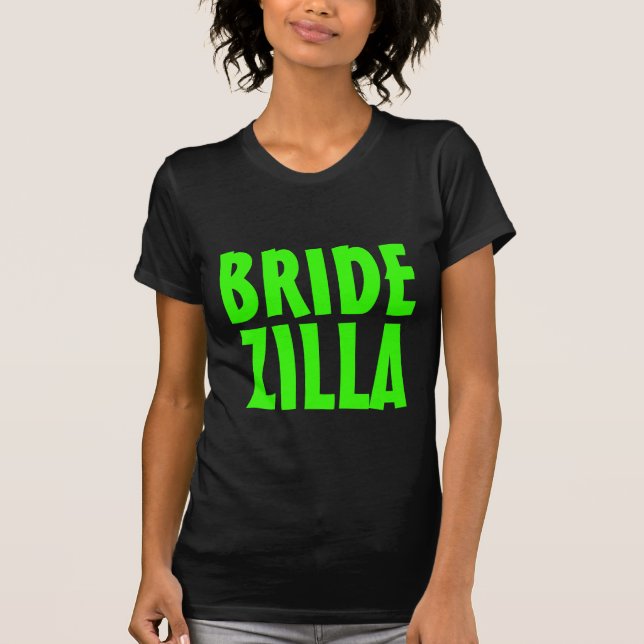 Camiseta de novia novia furiosa verde neón para fu (Anverso)