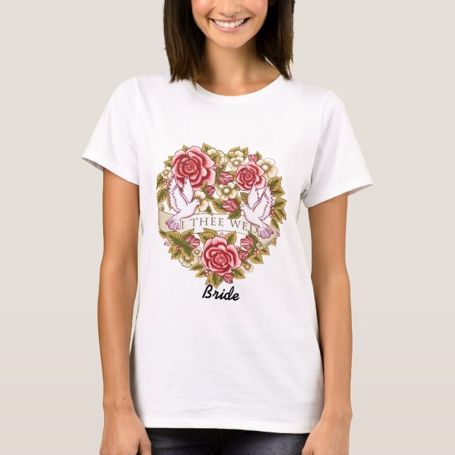 Camiseta de novia personalizado Wed (Anverso)