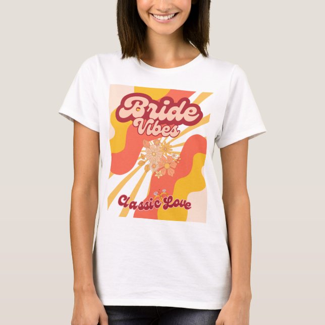 Camiseta de novia retro Groovy (Anverso)