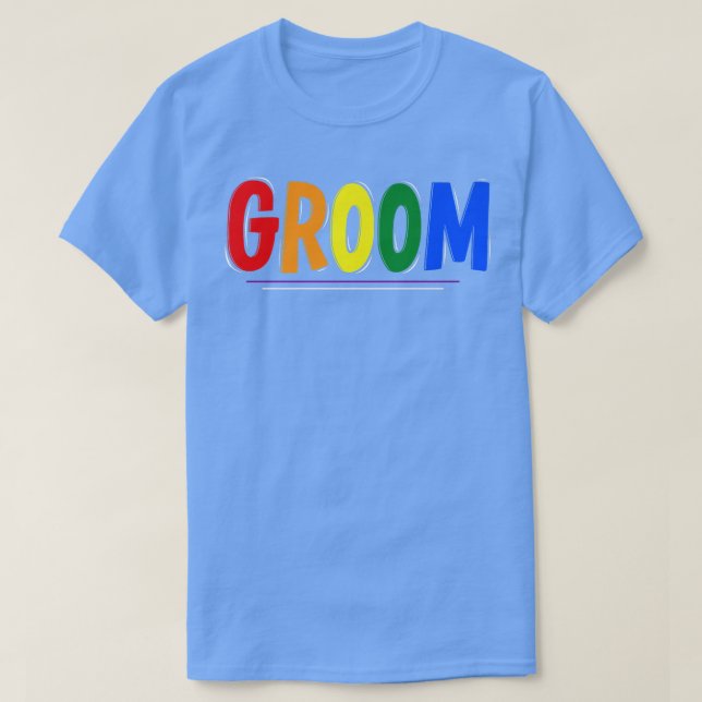 Camiseta de novio de boda de orgullo LGBTQ (Diseño del anverso)