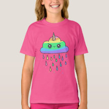 Camiseta de nube de lluvia de unicornio de arcoíri