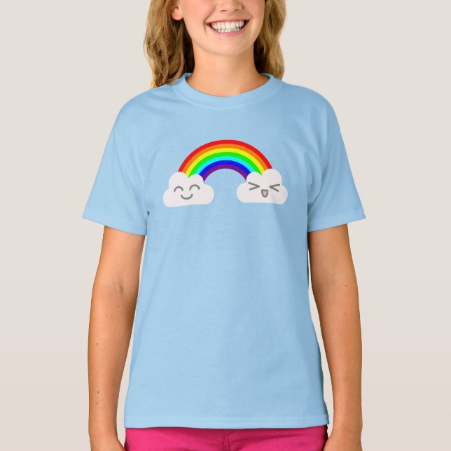 Camiseta de Nubes Adorables y Arcoíris (Anverso)