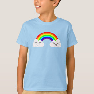 Camiseta de Nubes Adorables y Arcoíris