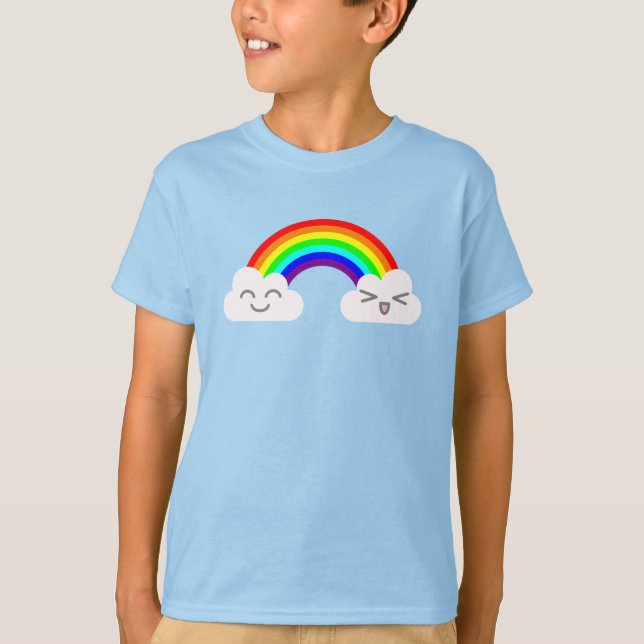 Camiseta de Nubes Adorables y Arcoíris (Anverso)