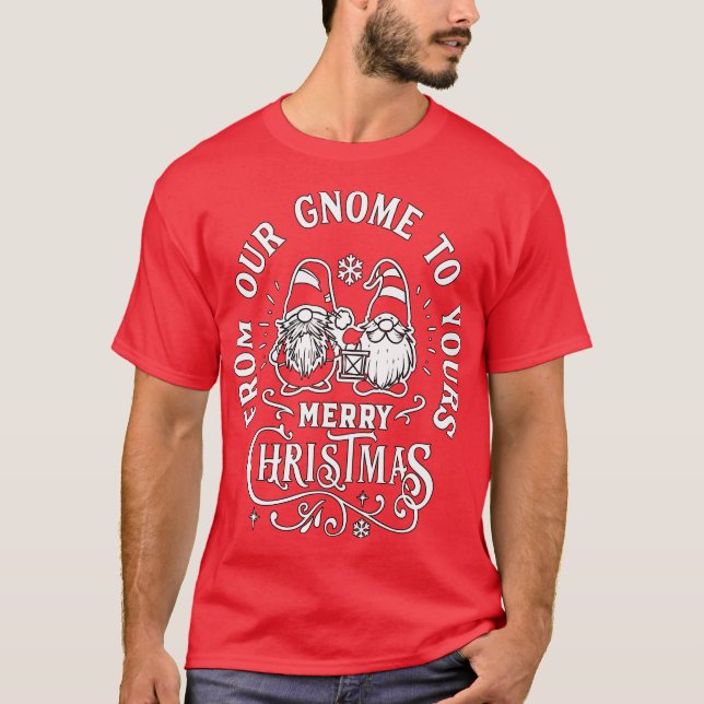 Camiseta De nuestro gnome a los tuyos - Navidades Cute Gnom (Anverso)