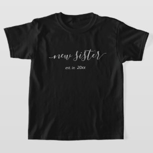 Camiseta de nueva hermana de Año Personalizado