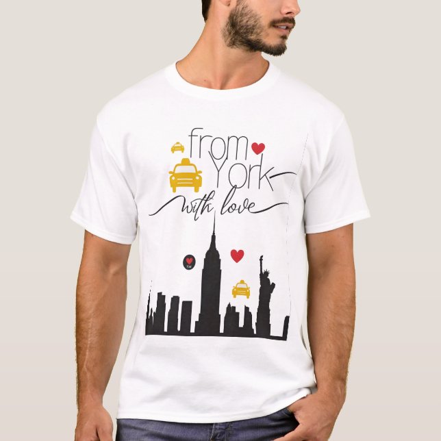Camiseta De Nueva York, con amor - Edición clásica negra (Anverso)