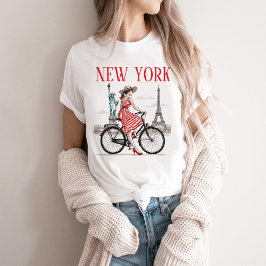 Camiseta de Nueva York para mujer, Bicicleta, Torr