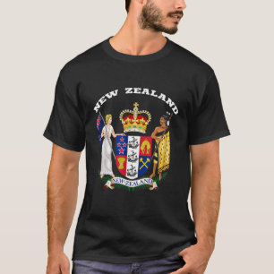 Camiseta de Nueva Zelanda Escudo de armas Bandera 