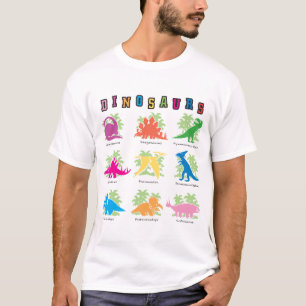 Camiseta de nueve dinosaurios