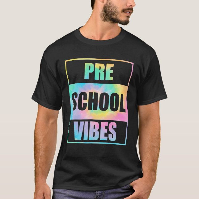 Camiseta De Nuevo A La Escuela De Vibes De Preescolar Tye P (Anverso)