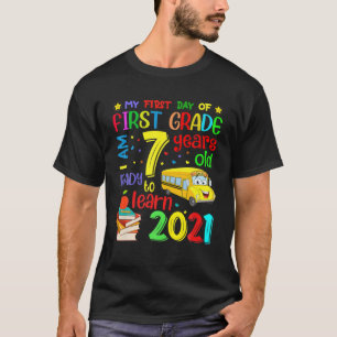 Camiseta De Nuevo Al Colegio Mi Primer Día De Primer Grado 
