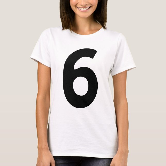 Camiseta de número personalizado, número 6 (Anverso)
